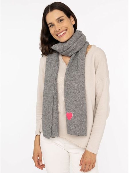 Zwillingsherz Szal "Heart" w kolorze szarym - 35 x 48 cm rozmiar: onesize. Szare szaliki Zwillingsherz, bez wzorów, z materiału. Za 126,45 zł.