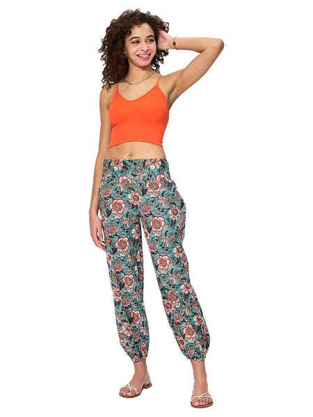 Aller Simplement Spodnie w kolorze turkusowo-czerwonym rozmiar: 34/36. Czerwone spodnie z wysokim stanem Aller Simplement, bez wzorów, z bawełny, z podwyższonym stanem. Za 56,99 zł.