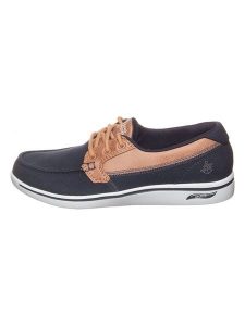Skechers Sneakersy "Arch Fit Upift - Cruise'n By" w kolorze granatowo-jasnobrązowym rozmiar: 36,5. Brązowe trampki Skechers, bez wzorów, bez zapięcia. Za 153,34 zł.