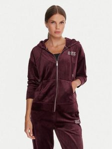 DKNY Sport Bluza DP5J9634 Bordowy Regular Fit. Czerwone bluzy DKNY Sport, xs, bez wzorów, z syntetyku, bez kaptura. Za 399,99 zł.