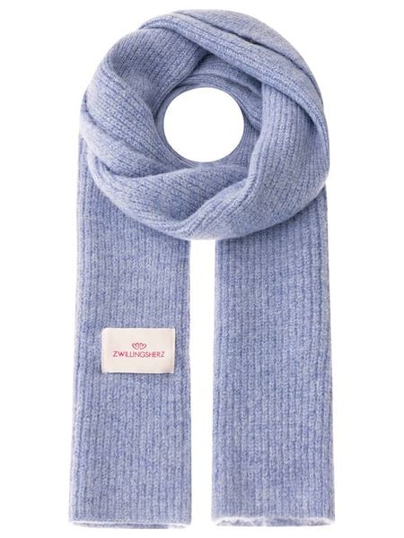 Zwillingsherz Szal w kolorze niebieskim z dodatkiem wełny - 200 x 30 cm rozmiar: onesize. Niebieskie szaliki Zwillingsherz, bez wzorów, z materiału. Za 144,24 zł.
