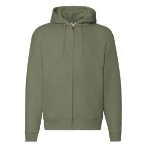 Kurtka Z Kapturem Premium Dla Dorosłych Unisex. Zielone kurtki FRUIT OF THE LOOM, s, bez wzorów, z kapturem. Za 167,99 zł.