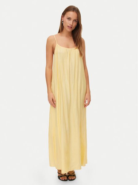 Vero Moda Sukienka letnia Vira 10340738 Żółty Relaxed Fit. Żółte kombinezony Vero Moda, na lato, m, bez wzorów, z wiskozy, bez kołnierzyka, bez ramiączek. Za 135,99 zł.