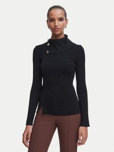 Rinascimento Sweter CFM0012355003 Czarny Slim Fit. Czarne swetry klasyczne Rinascimento, l, z syntetyku, bez kołnierzyka. Za 519,99 zł.