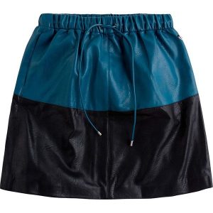 Spódnica "Florence" w kolorze czarno-turkusowym. Czarne spódnice marki Pepe Jeans, ze skóry. W wyprzedaży za 136,95 zł.