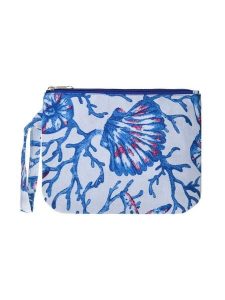 BLE Kosmetyczka w kolorze biało-niebieskim - 24 x 19 x 6 cm rozmiar: onesize. Białe kosmetyczki BLE, bez wzorów, z materiału. Za 17,45 zł.