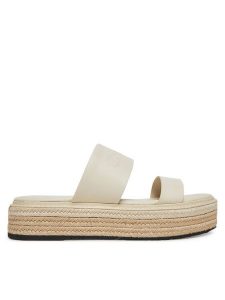 Calvin Klein Espadryle Flatform Wedge Slide - He HW0HW02374 Écru. Espadryle Calvin Klein, bez wzorów, ze skóry, bez obcasa. Za 339,99 zł.