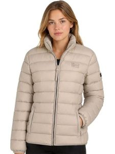 Geographical Norway Kurtka pikowana "Atichoko" w kolorze beżowym rozmiar: L. Brązowe kurtki Geographical Norway, l, bez wzorów, bez kaptura. Za 114,95 zł.