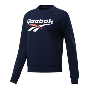 Bluza sportowa damska Reebok CL F Vector Crew. Niebieskie bluzy Reebok, xs, bez wzorów, bez kaptura. Za 255,00 zł.