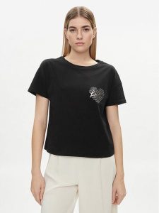 Liu Jo T-Shirt VA4156 JS923 Czarny Relaxed Fit. Czarne t-shirty Liu Jo, m, bez wzorów, z bawełny, bez kołnierzyka, bez ramiączek. Za 189,99 zł.
