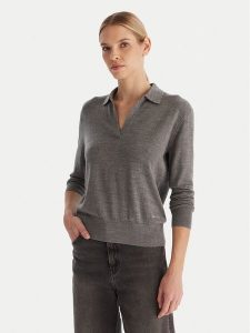 Calvin Klein Sweter LV044A305G Szary Regular Fit. Szare swetry klasyczne Calvin Klein, l, z syntetyku, bez kołnierzyka. Za 469,99 zł.