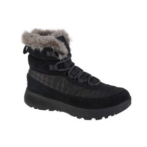 Buty zimowe damskie, Columbia Slopeside Peak Luxe. Czarne buty trekkingowe Columbia, z materiału, bez zapięcia. Za 429,99 zł.