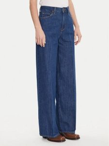 Lee Jeansy Stella 112107279 Granatowy Wide Leg. Niebieskie jeansy Lee, bez wzorów, z bawełny. Za 379,99 zł.