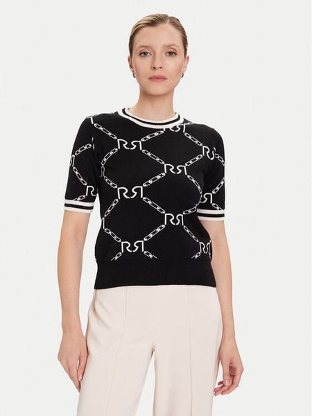 Rinascimento Sweter CFM0011924003 Czarny Regular Fit. Czarne swetry klasyczne Rinascimento, l, z wiskozy, bez kołnierzyka. Za 249,99 zł.