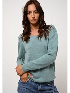 AUTHENTIC CASHMERE Kaszmirowy sweter "Lanfon" w kolorze miętowym rozmiar: M. Niebieskie swetry oversize AUTHENTIC CASHMERE, m, bez wzorów, z kaszmiru, bez ramiączek. Za 411,91 zł.