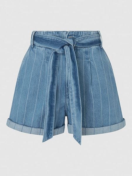 Pepe Jeans Szorty dżinsowe w kolorze niebieskim rozmiar: W26. Niebieskie szorty Pepe Jeans, bez wzorów, z jeansu, z podwyższonym stanem. Za 148,26 zł.