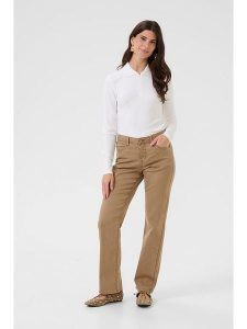 Cream Dżinsy - Comfort fit - w kolorze beżowym rozmiar: W28/L32. Brązowe jeansy Cream, z aplikacjami, ze skóry. Za 128,55 zł.