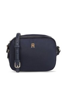 Tommy Hilfiger Torebka Poppy Th Crossover AW0AW15638 Granatowy. Niebieskie listonoszki TOMMY HILFIGER, bez wzorów, z materiału, bez dodatków. Za 209,99 zł.