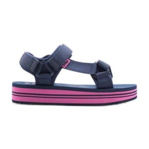 Sandały Lee Cooper LCW-24-05-2754L niebieskie. Niebieskie sandały bez wzorów, z materiału, bez obcasa, bez zapięcia. Za 140,35 zł.