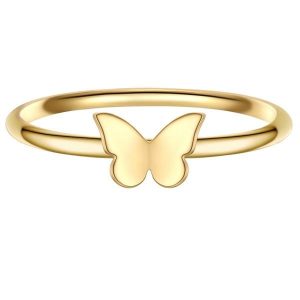 Glanzstücke München Pierscionek Motyl z Srebra Sterling w zlocie zóltym z Pierścionki 1 ct Damski. Żółte pierścionki Glanzstücke München, pozłacane. Za 169,99 zł.