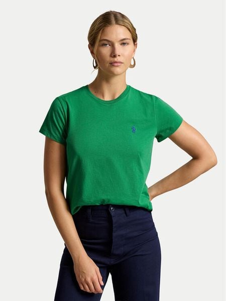 Polo Ralph Lauren T-Shirt 211B14605022 Zielony ciemny Classic Fit. Zielone t-shirty Polo Ralph Lauren, xl, bez wzorów, z bawełny, bez kołnierzyka, bez ramiączek. Za 290,99 zł.