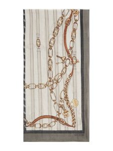 Guess Szal AW5351 VIS03 Szary. Szare rękawiczki Guess, z aplikacjami, z wiskozy. Za 159,99 zł.