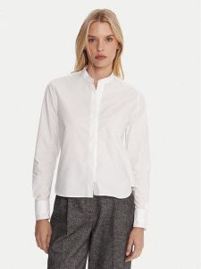 BOSS Koszula Bertyna 50543684 Biały Regular Fit. Białe koszule Boss, bez wzorów, z bawełny, bez kołnierzyka, bez ramiączek. Za 469,99 zł.