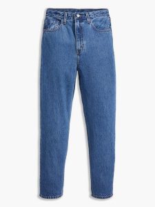 Levi´s Dżinsy "High Loose Taper" - Tapered fit - w kolorze niebieskim rozmiar: W23/L29. Niebieskie jeansy z aplikacjami, z podwyższonym stanem. Za 166,88 zł.
