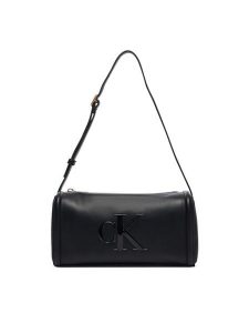 Calvin Klein Torebka Bold Ck Slouchy Shoulder Bag LV04F3894G Czarny. Czarne torebki klasyczne Calvin Klein, bez wzorów, ze skóry, bez dodatków. Za 369,99 zł.