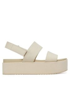 Calvin Klein Jeans Sandały Flatform Sandal Sling In YW0YW01788 Écru. Sandały Calvin Klein Jeans, bez wzorów, z jeansu, bez obcasa, na koturnie, bez zapięcia. Za 239,99 zł.