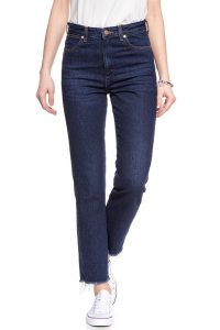 WRANGLER RETRO SLIM MARILYN BLUE W239RI210 112127897. Niebieskie spodnie z wysokim stanem Wrangler, bez wzorów, z jeansu, z podwyższonym stanem. Za 209,99 zł.