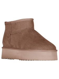 Geographical Norway Botki zimowe "Orage" w kolorze jasnobrązowym rozmiar: 41. Brązowe botki Geographical Norway, na zimę, bez wzorów, z materiału, bez obcasa, na platformie, bez zapięcia. Za 121,99 zł.