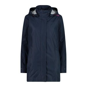 Kurtka przeciwdeszczowa damska z kapturem na napy CMP. Niebieskie kurtki CMP, bez wzorów, z puchu, z kapturem. Za 340,00 zł.