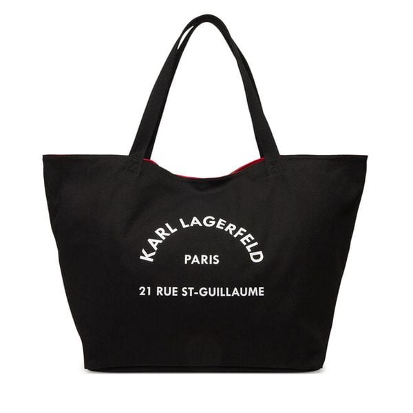 Torebka KARL LAGERFELD. Czarne shopper bag KARL LAGERFELD, bez wzorów, bez dodatków. Za 229,99 zł.