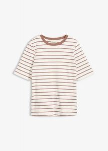 T-shirt z grubej bawełny organicznej. Białe t-shirty bonprix, bez wzorów, z bawełny, bez kołnierzyka, bez ramiączek. Za 42,99 zł.