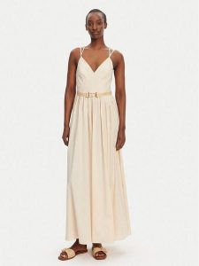 TWINSET Sukienka letnia 251TT2100 Różowy Regular Fit. Czerwone sukienki Twinset, na lato, bez wzorów, z bawełny, bez kołnierzyka, bez ramiączek. Za 679,99 zł.