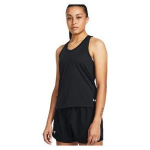 Tank top do biegania damski Under Armour Launch Singlet. Czarne topy Under Armour, xs, bez wzorów, sportowe, bez kołnierzyka, bez ramiączek. Za 89,99 zł.