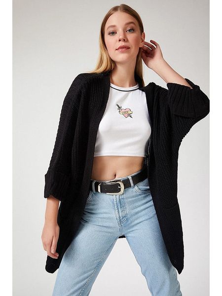 Happiness Istanbul Kardigan w kolorze czarnym rozmiar: onesize. Czarne kardigany Happiness Istanbul. Za 73,76 zł.