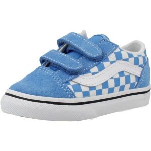 Buty VANS OLD SKOOL V CHECKBOARD Niebieski. Niebieskie buty trekkingowe Vans, ze skóry, bez zapięcia. Za 241,99 zł.