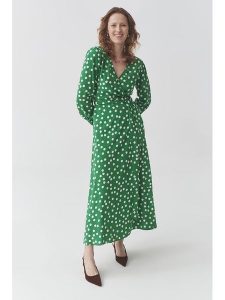 TATUUM Sukienka "Sia" w kolorze zielonym rozmiar: 42. Zielone sukienki Tatuum, na imprezę, s, bez wzorów, z tkaniny, klasyczne, bez kołnierzyka, bez ramiączek, maxi. Za 228,92 zł.