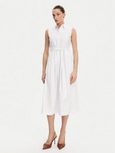 Silvian Heach Sukienka koszulowa GPP25450VE Biały Regular Fit. Białe kombinezony Silvian Heach, bez wzorów, z syntetyku, bez kołnierzyka, bez ramiączek. Za 349,99 zł.