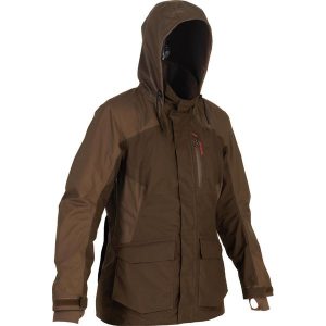 Kurtka damska Solognac 500 WTP. Brązowe kurtki SOLOGNAC, s, bez wzorów, ze skóry, bez kaptura. Za 399,99 zł.