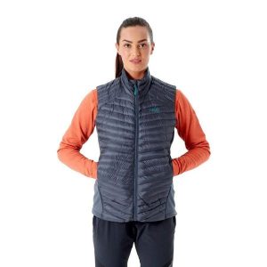 Bezrękawnik damski Rab Cirrus Flex 2.0. Niebieskie kamizelki RAB, xs, bez wzorów, bez kołnierzyka, bez ramiączek, bez kaptura. Za 382,99 zł.