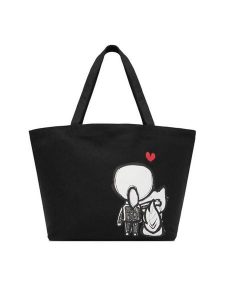 KARL LAGERFELD Torebka B1W50052 Czarny. Czarne shopper bag KARL LAGERFELD, bez wzorów, z materiału, bez dodatków. Za 339,99 zł.