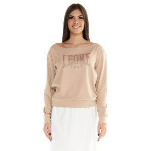Bluza z kaptur na co dzień na siłownię. Białe bluzy LEONE 1947 APPAREL, bez wzorów, z lycry, bez kaptura. Za 105,21 zł.