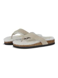 Ilse Jacobsen Skórzane japonki w kolorze beżowym rozmiar: 39. Brązowe klapki Ilse Jacobsen, bez wzorów, ze skóry, z otwartym noskiem, bez obcasa. Za 118,28 zł.