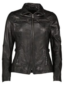 HIS Skórzana kurtka w kolorze czarnym rozmiar: 42. Czarne kurtki HIS, bez wzorów, ze skóry, bez kaptura. Za 478,99 zł.