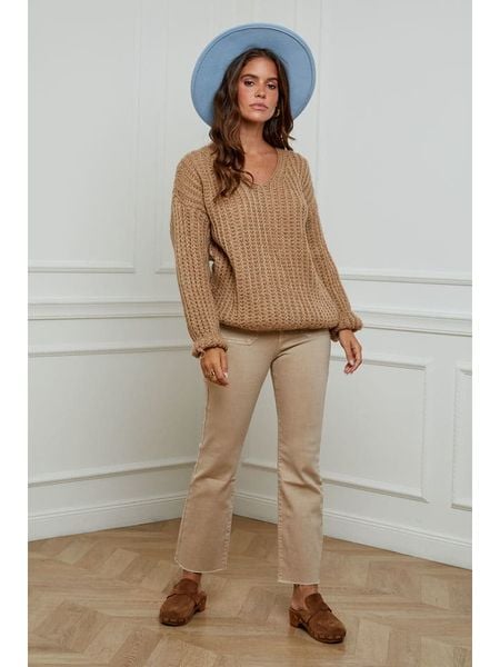 L'armoire de Suzette Sweter w kolorze jasnobrązowym rozmiar: 38/40. Brązowe golfy L'armoire de Suzette, bez wzorów. Za 165,71 zł.