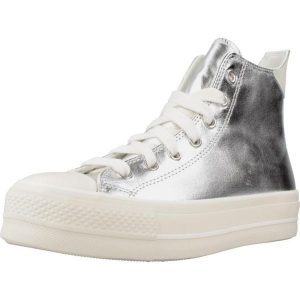Buty CONVERSE CHUCK TAYLOR ALL STAR LIFT PLATFORM METALLIC Srebrny. Szare trampki Converse, bez wzorów, z syntetyku, bez zapięcia. W wyprzedaży za 328,95 zł.