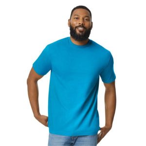 Koszulka Unisex Dla Dorosłych Softstyle Midweight. Niebieskie bluzki GILDAN, xl, bez wzorów, sportowe, bez kołnierzyka, bez ramiączek. Za 39,99 zł.